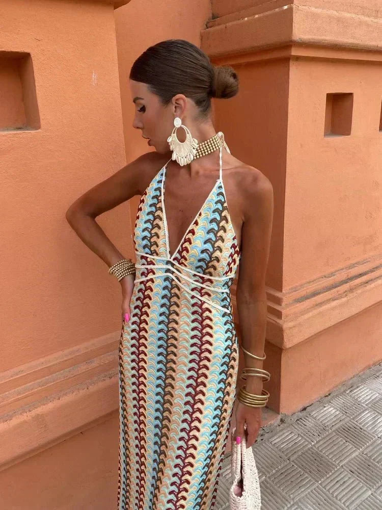 Halter Maxi Dress – Women's Boho Summer Dress