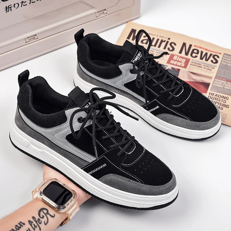 Men's Patchwork Low-Top Sneakers