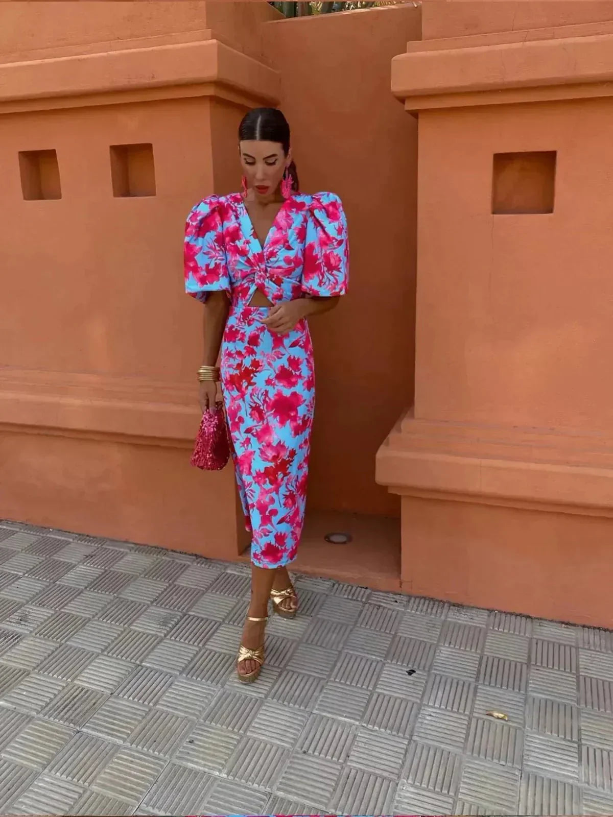 Floral Midi Dress – Women's Summer Dress