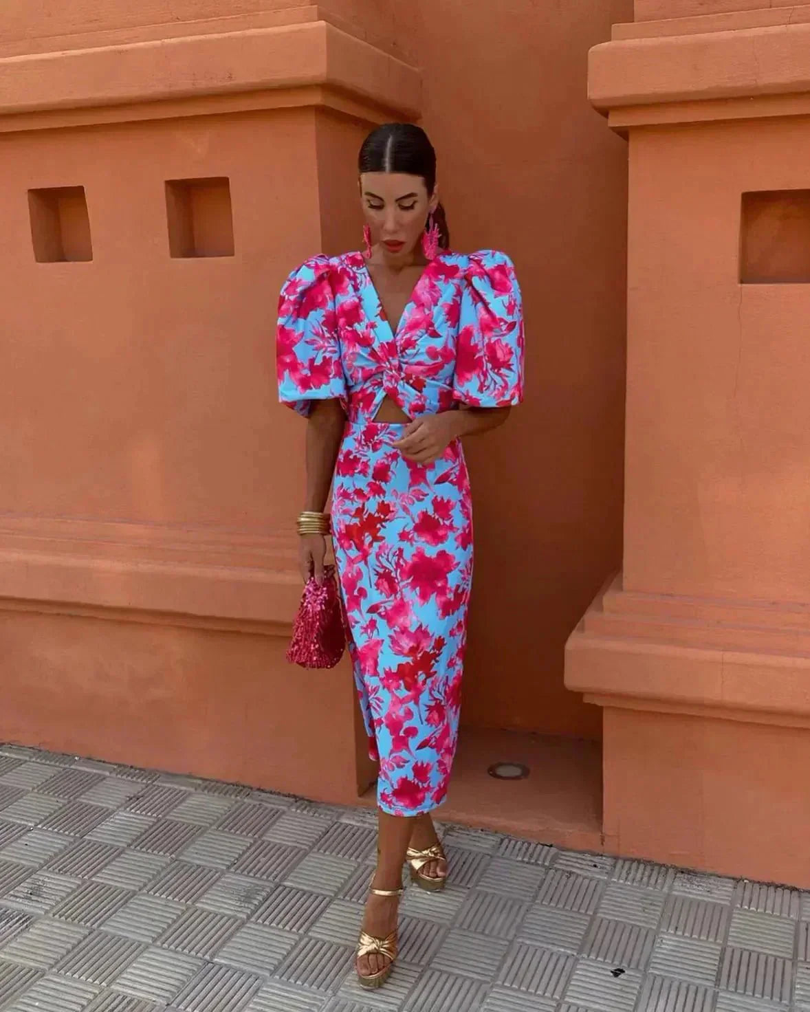 Floral Midi Dress – Women's Summer Dress