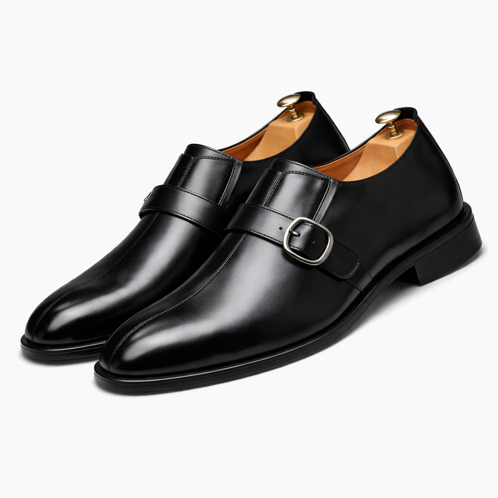 Halden Genuine Leather Monk Strap Shoes