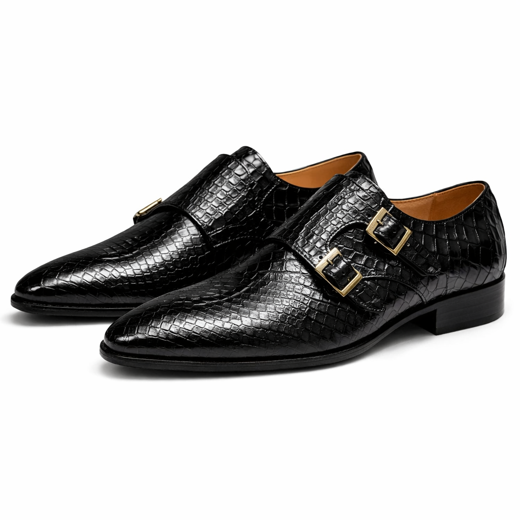 Montari Genuine Leather Monk Strap Oxfords