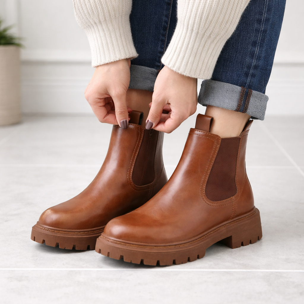 Savina Genuine Leather Chelsea Boots
