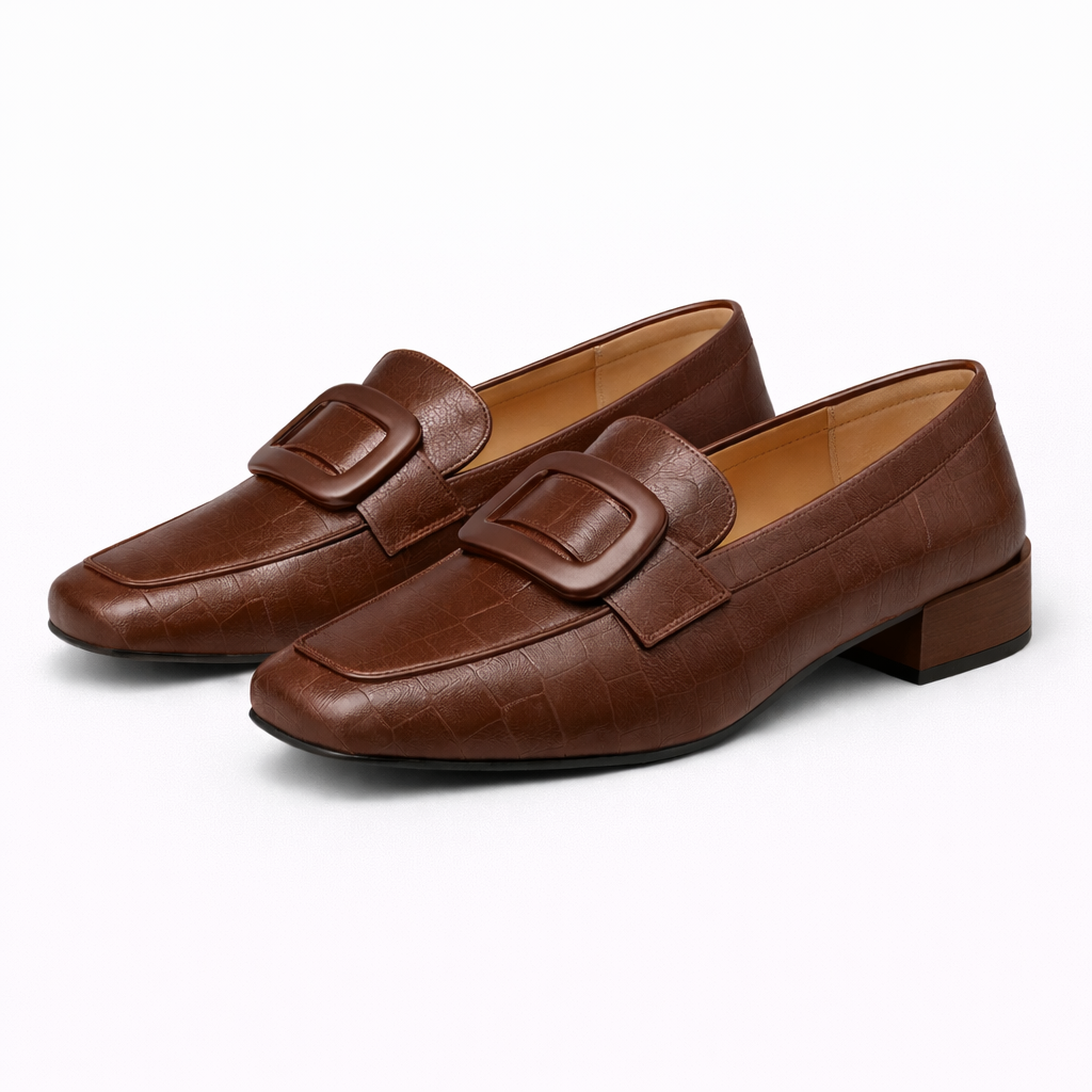 Savina Genuine Leather Low Heel Loafers