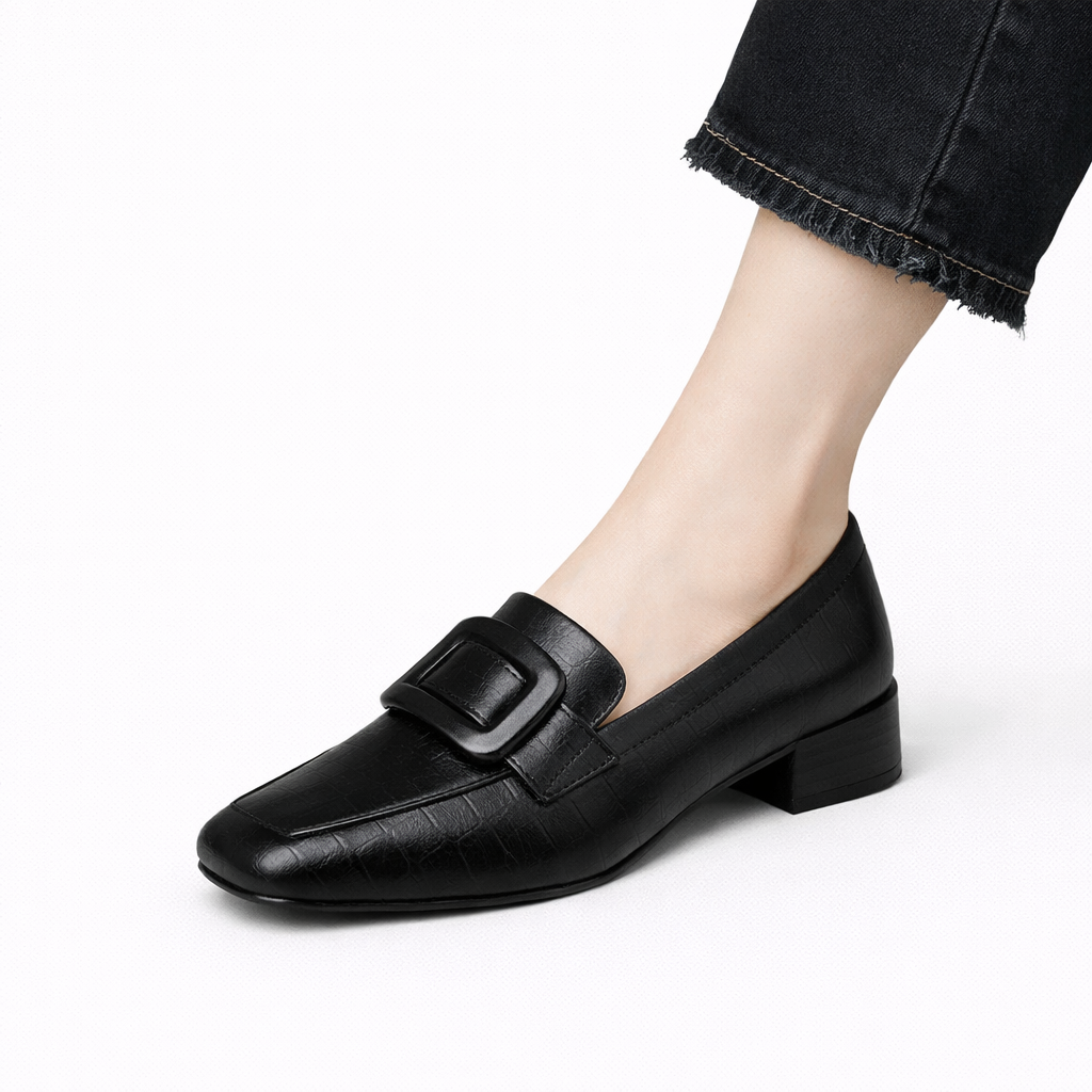 Savina Genuine Leather Low Heel Loafers