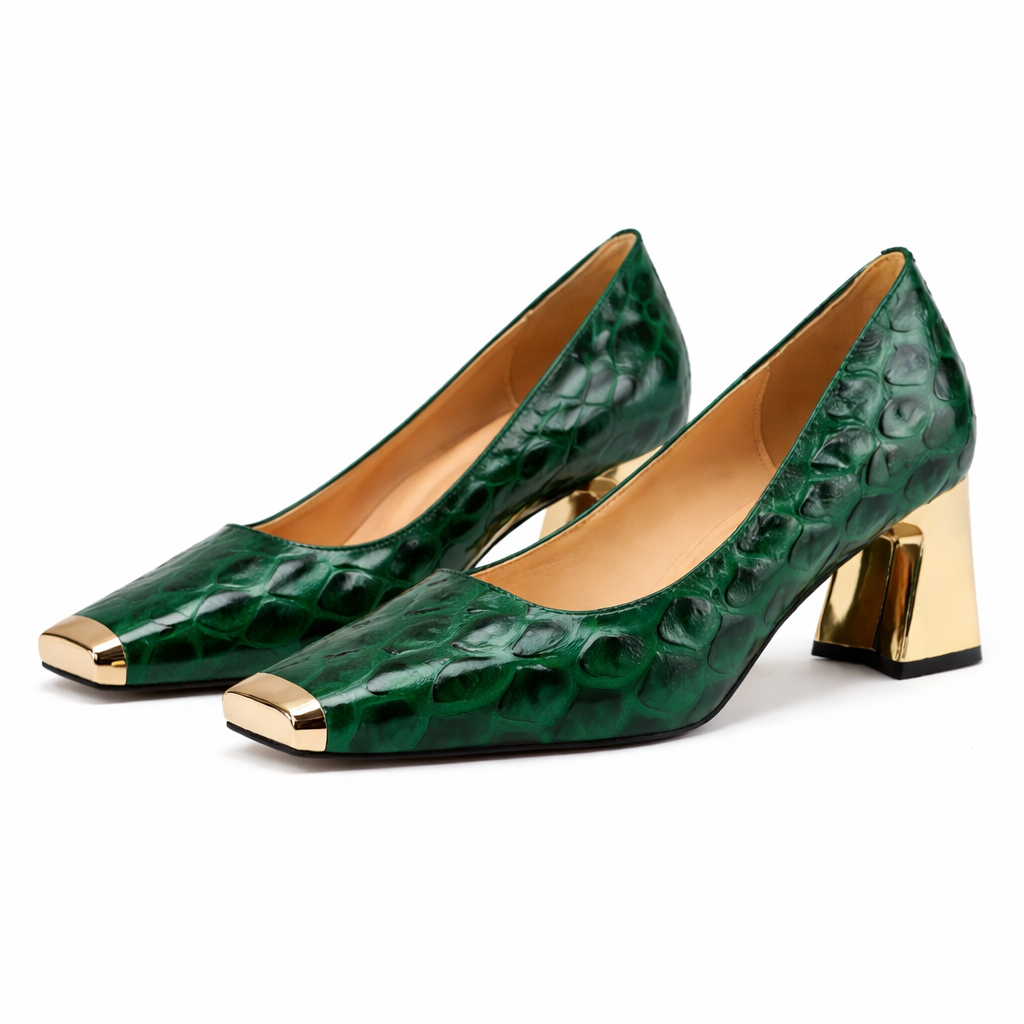 Savina Genuine Leather Heels
