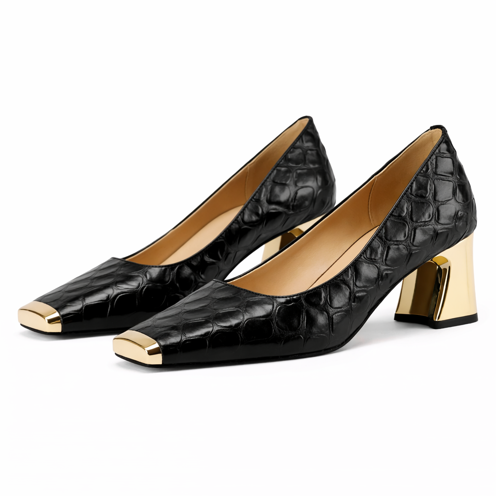 Savina Genuine Leather Heels