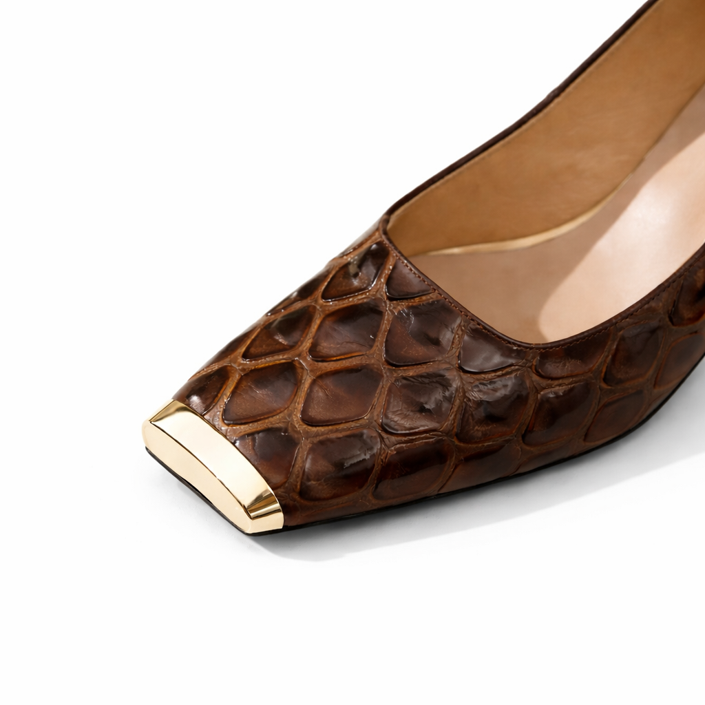 Savina Genuine Leather Heels