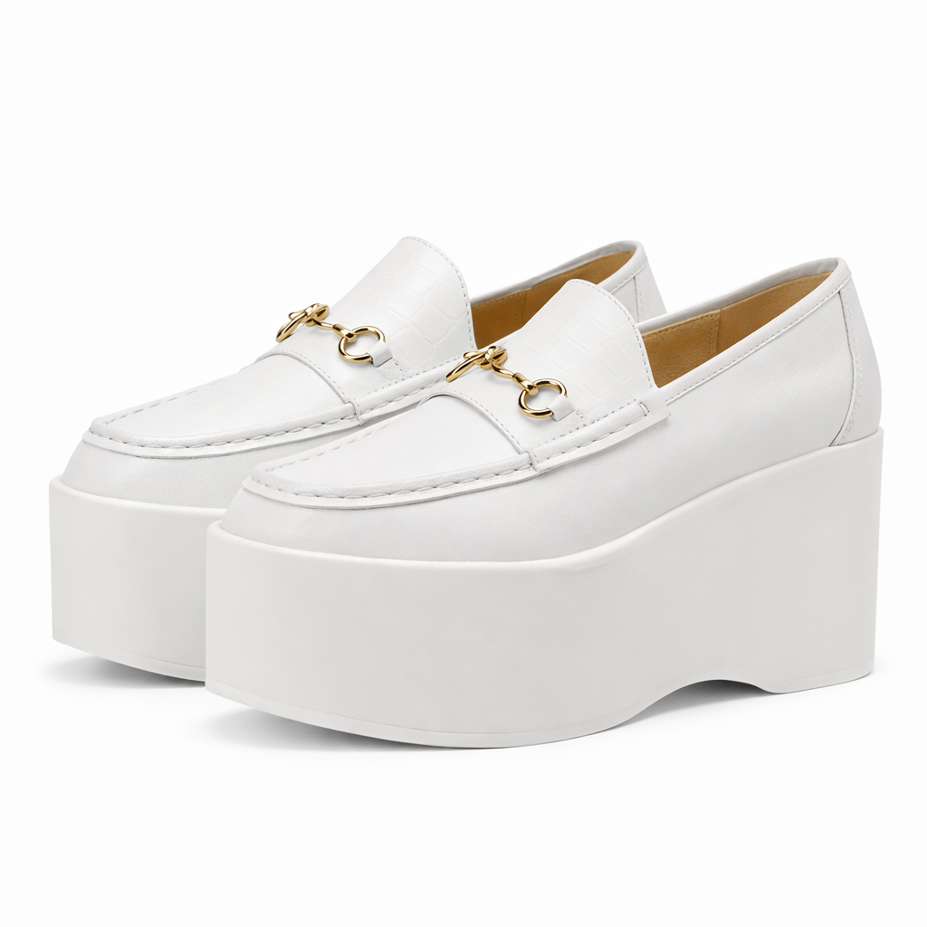 Savina Genuine Leather Platform Loafers