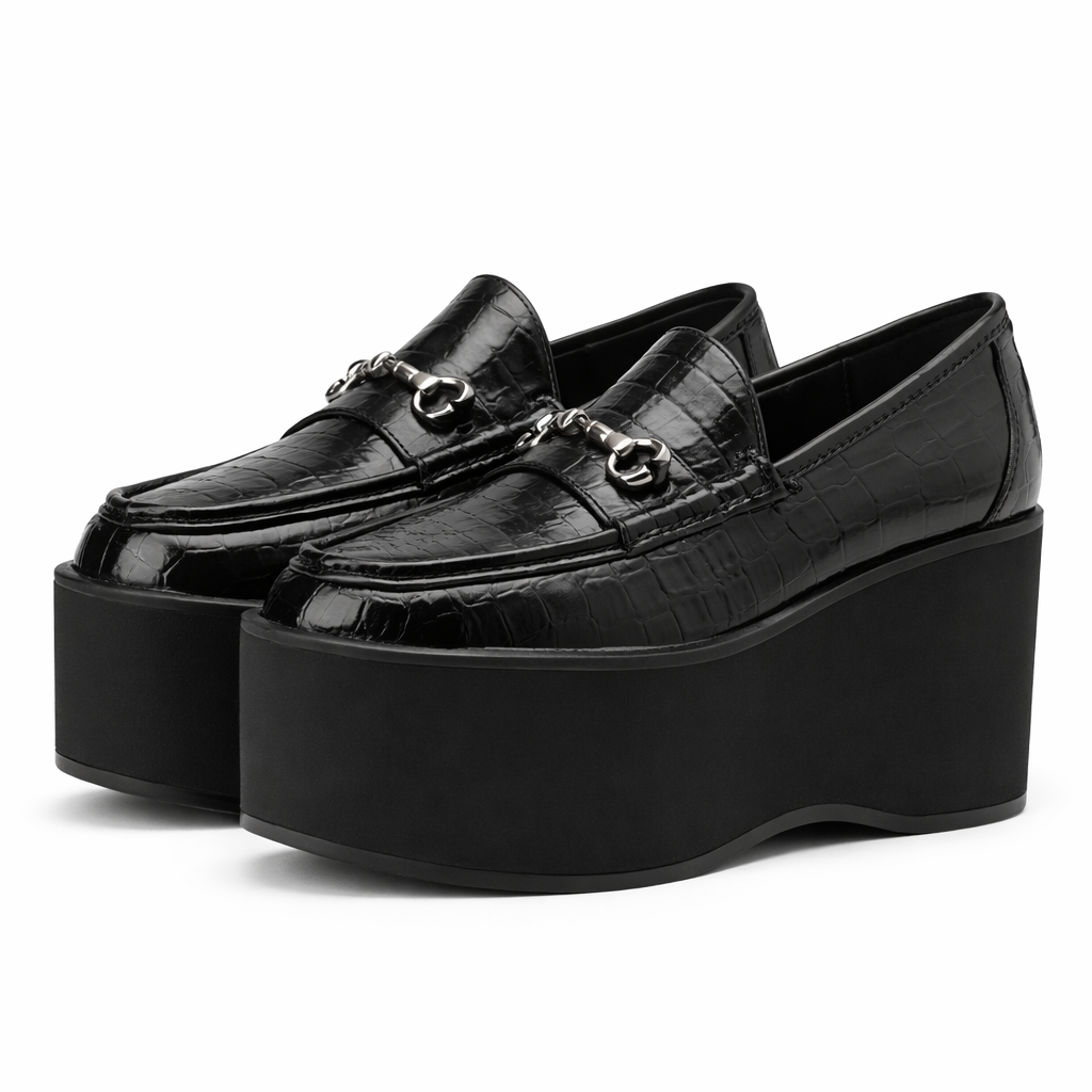 Savina Genuine Leather Platform Loafers