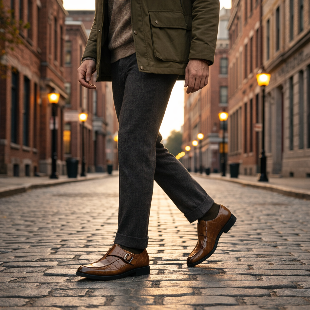 Montari Monk Strap Genuine Leather Shoes