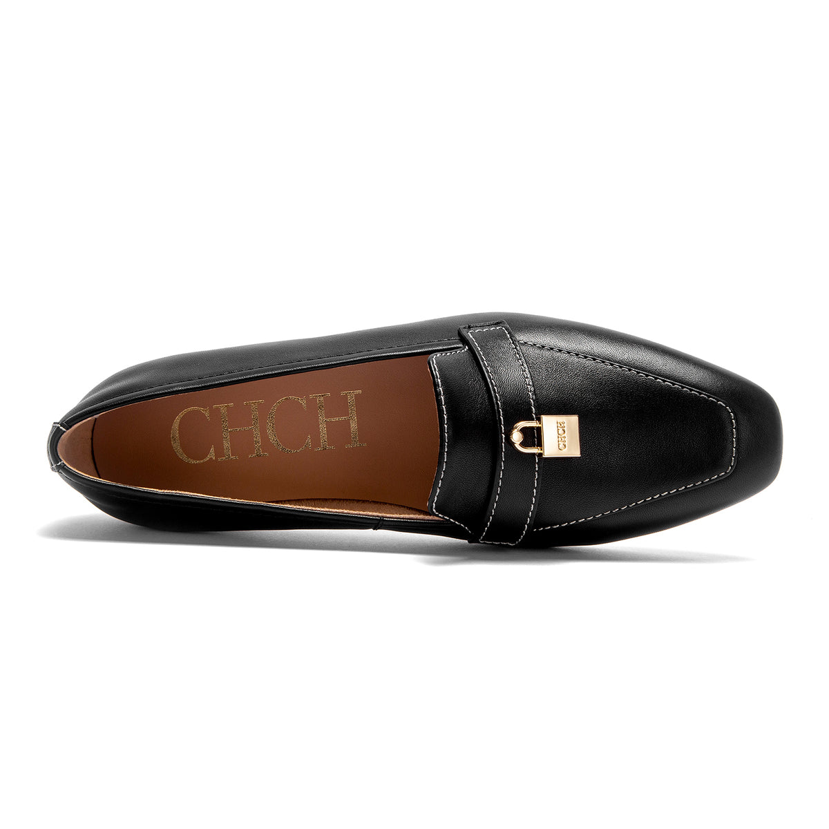 Savina Genuine Leather Heel Loafers