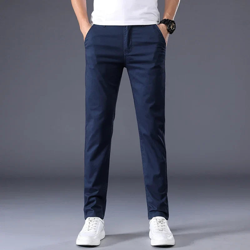Montari Slim-Fit Cotton Trousers