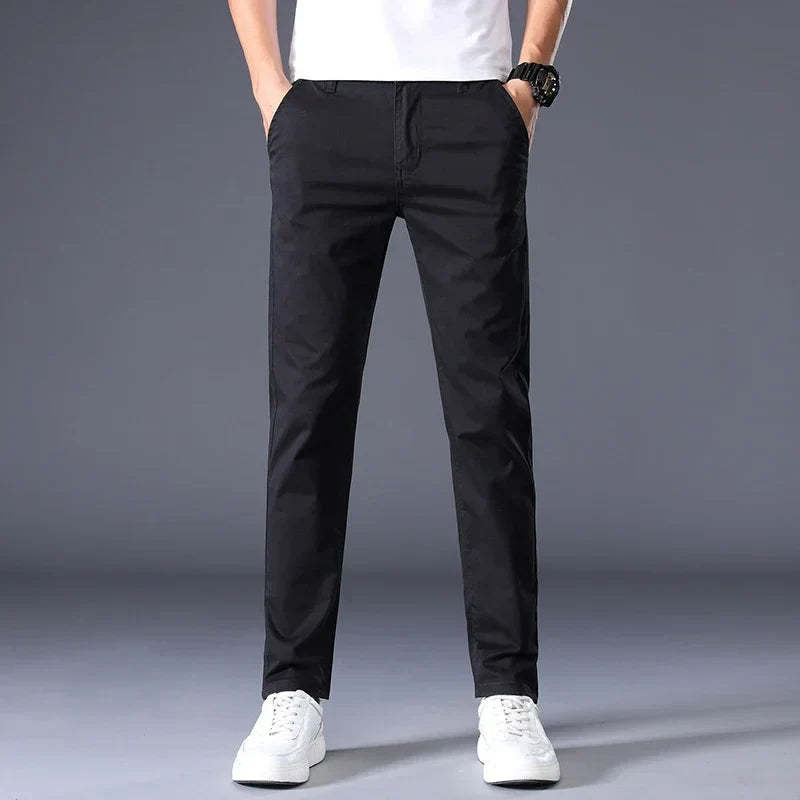Montari Slim-Fit Cotton Trousers