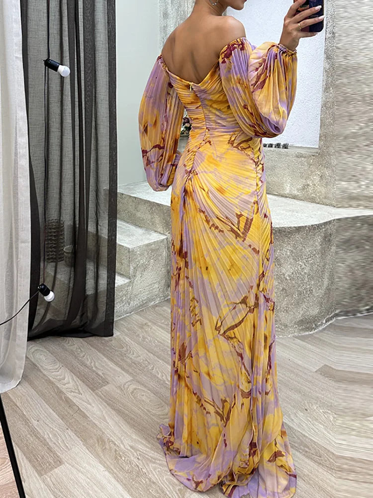 Lace V-Neck Maxi Dress – Women's Evening Dress