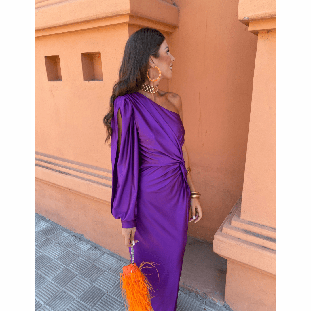 Ruched Midi Dress – Women's Evening Dress