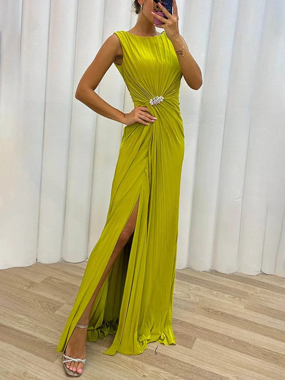 Pleated Maxi Dress – Women's Wedding Guest Dress