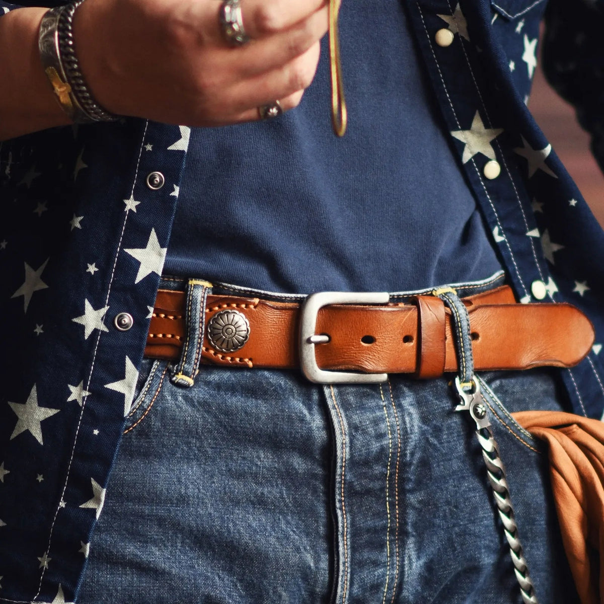Men's Hand-Stitched Genuine Leather Belt