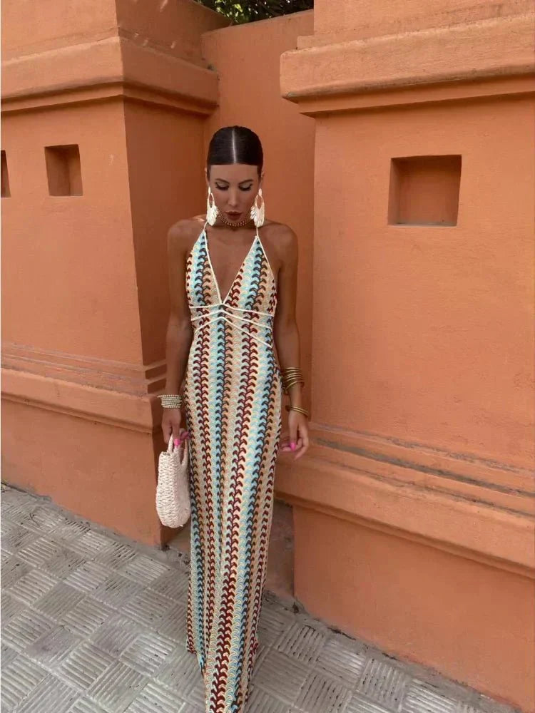 Halter Maxi Dress – Women's Boho Summer Dress