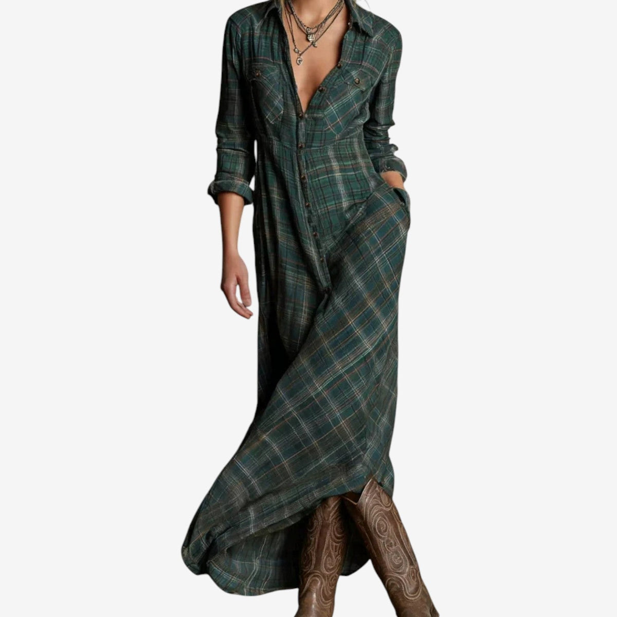 Collared Midi Dress – Women's Office Dress