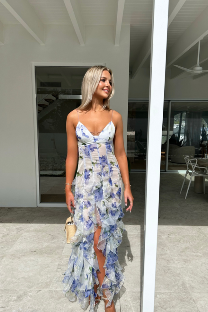 Floral Ruffle Maxi Dress – Women's Summer Dress