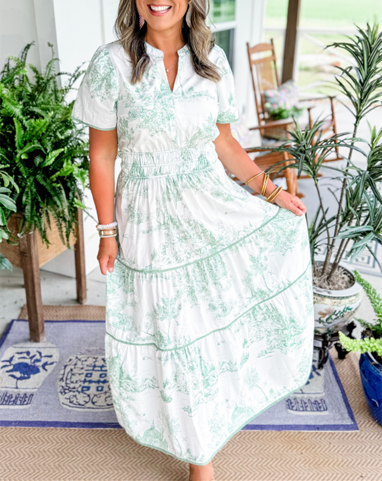 Toile Maxi Dress – Women's Spring Vacation Dress | Camille™