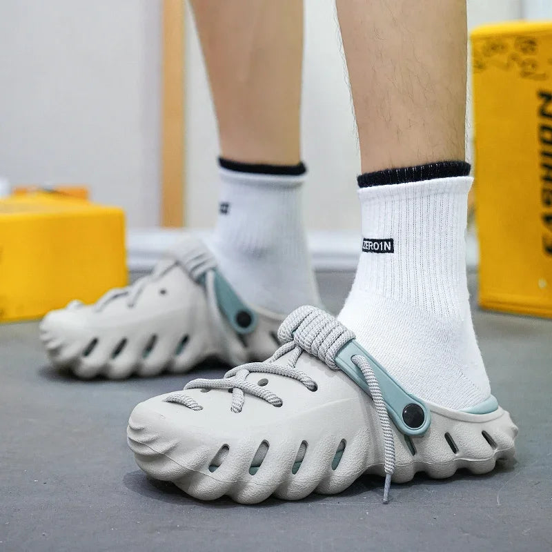 Men's Foam Lace-Up Clog Slides