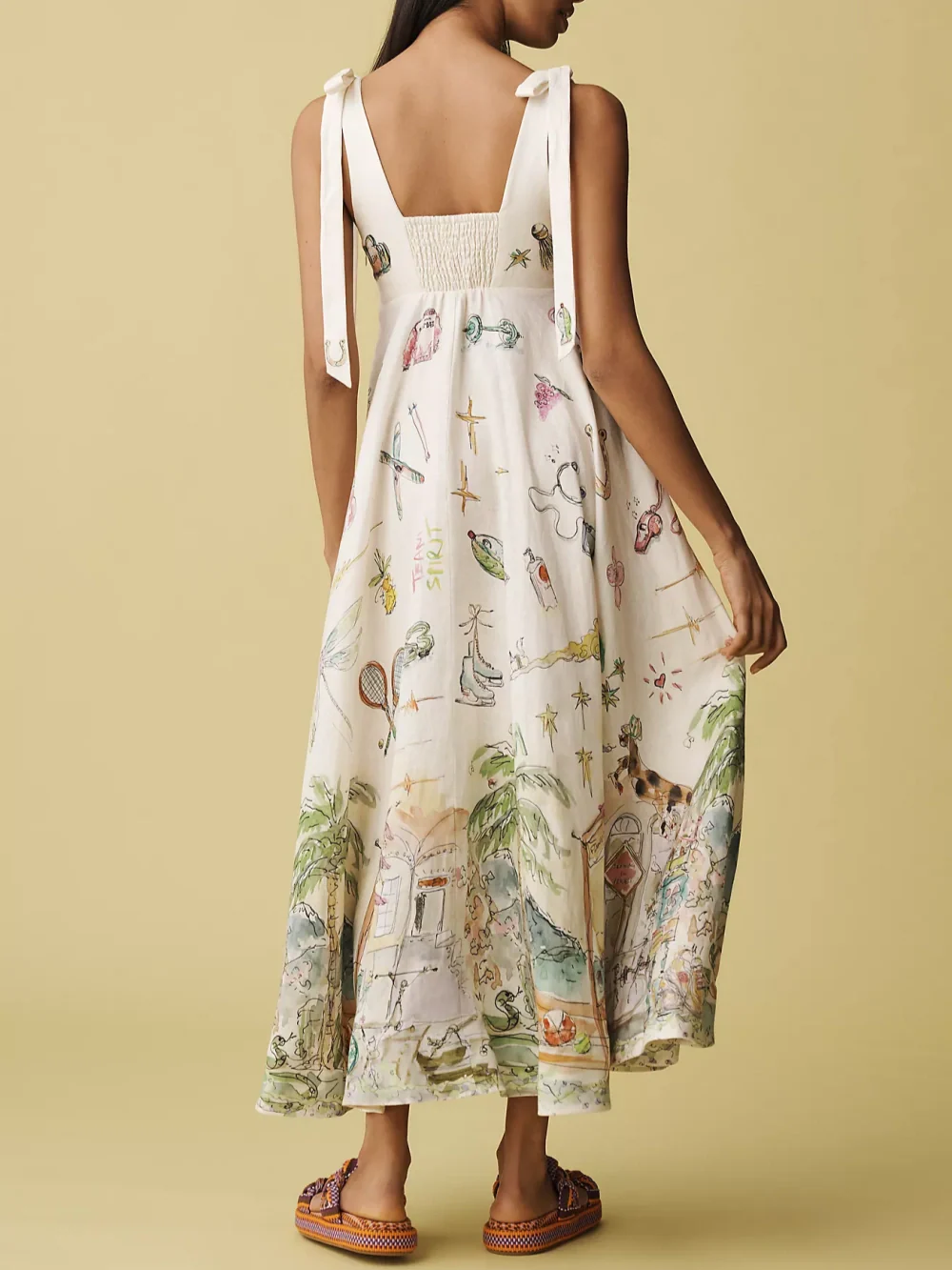Tie-Waist Midi Dress – Women's Summer Dress