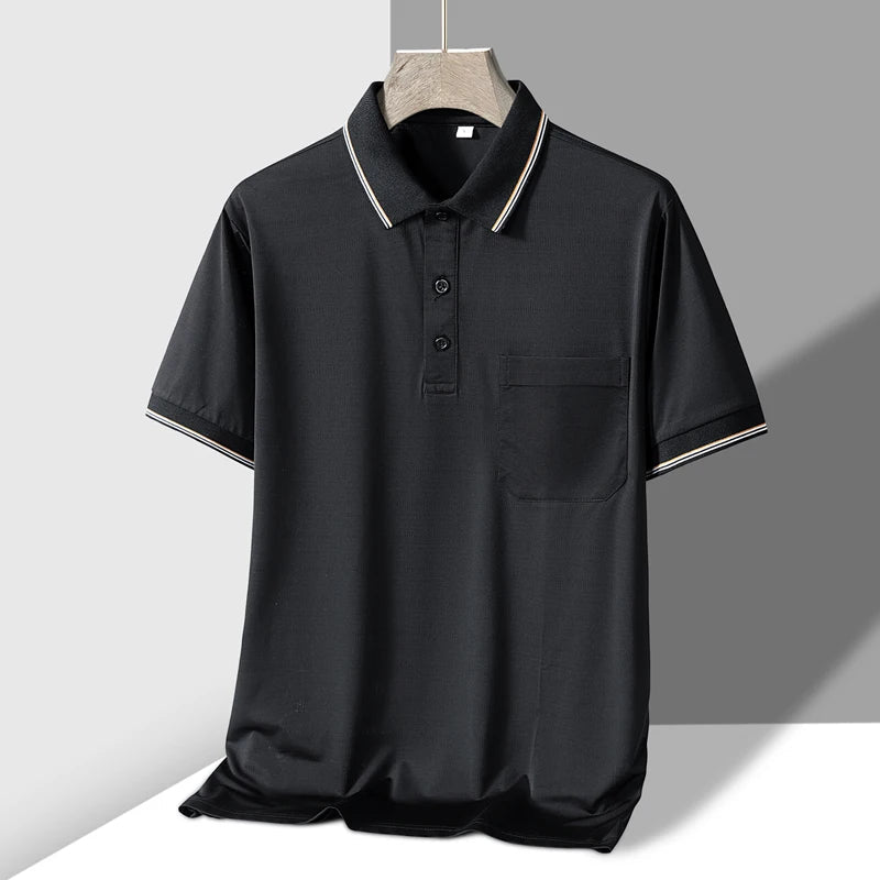 Men's Knit Button-Up Polo Shirt