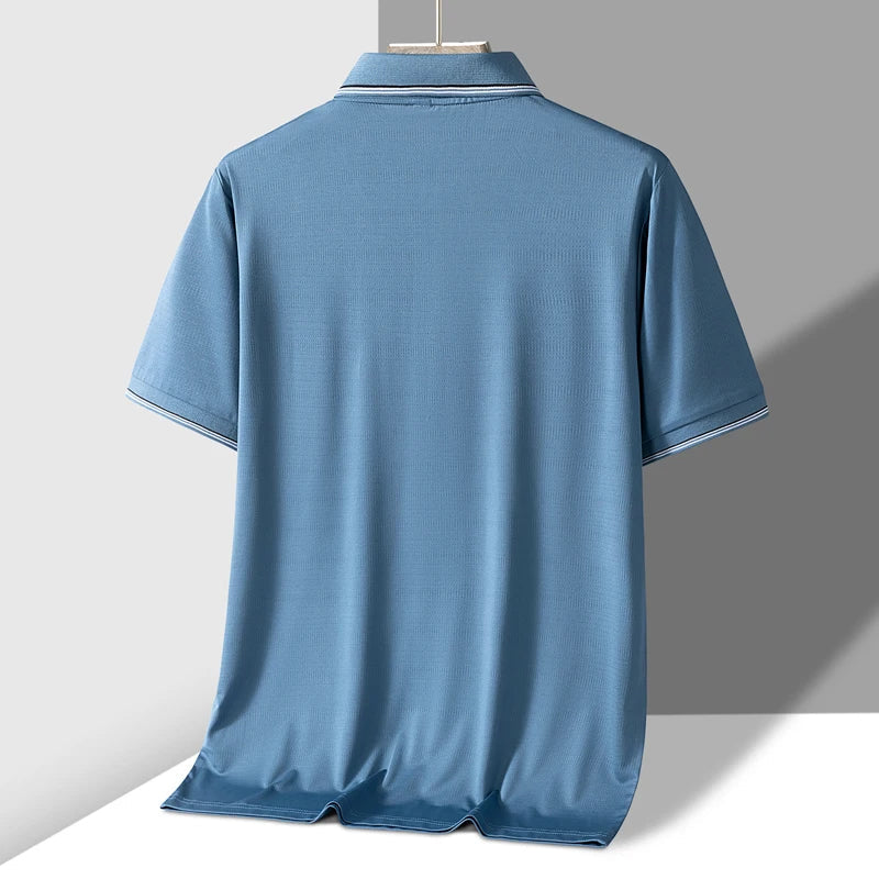 Men's Knit Button-Up Polo Shirt