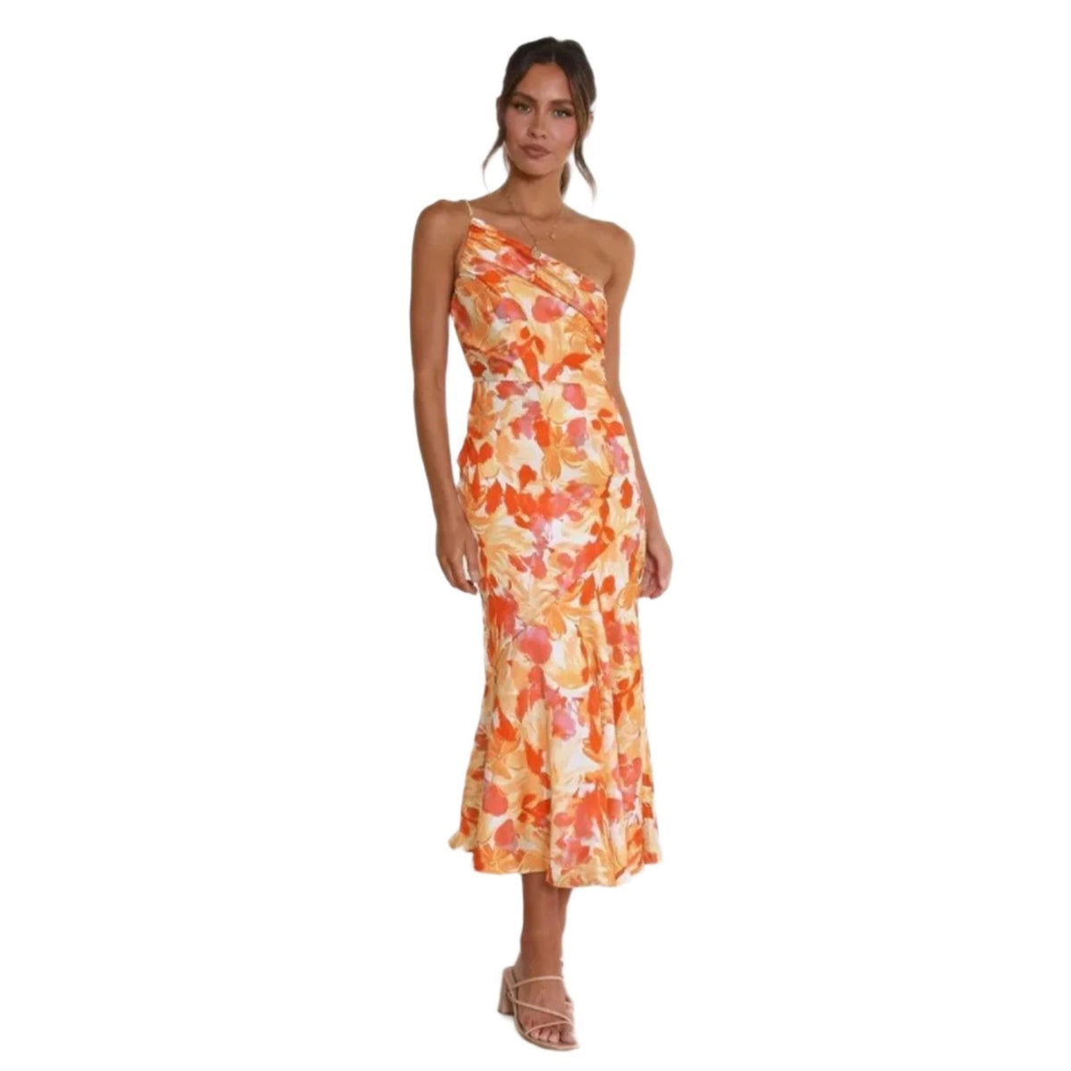 Floral Asymmetric Midi Dress – Women's Summer Dress