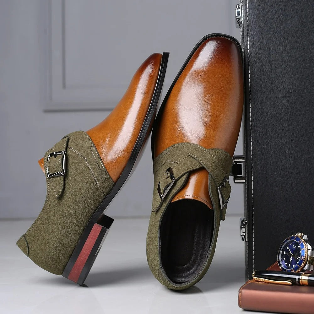 Men's Suede Double Buckle Loafers