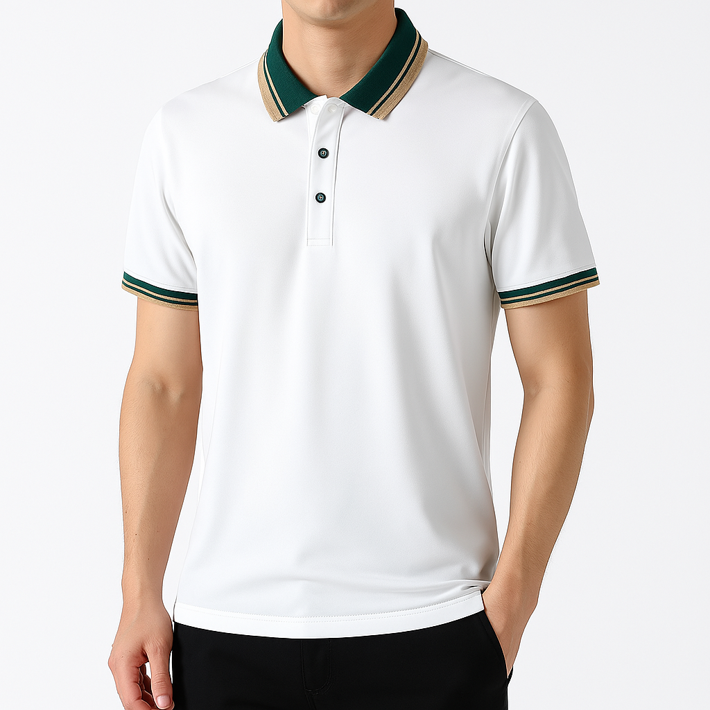Men's Knit Button-Up Polo Shirt