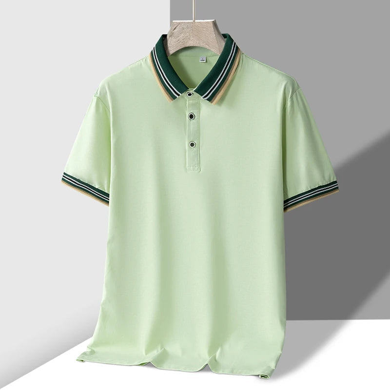 Men's Knit Button-Up Polo Shirt