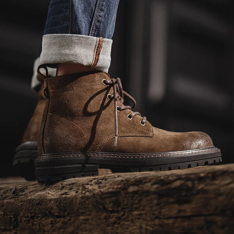 Harland Leather Lace-Up Ankle Boots