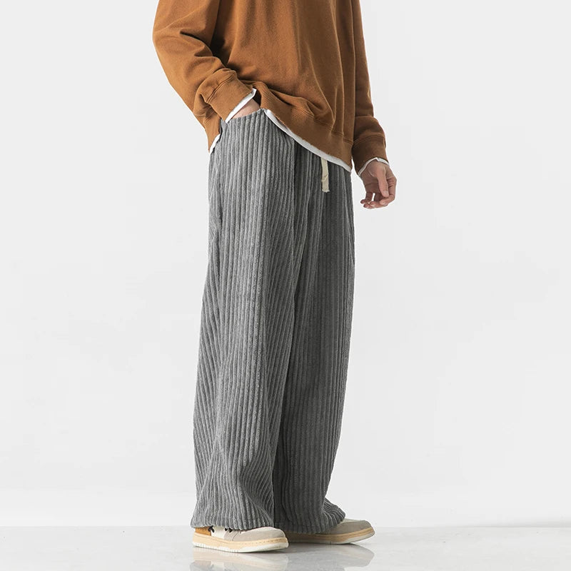 Davino Wide-Leg Corduroy Drawstring Pants
