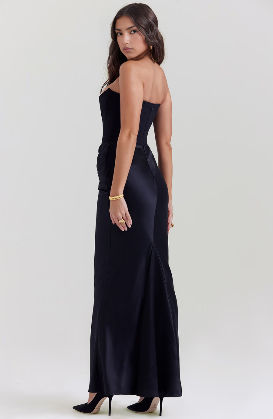 Lace Strapless Maxi Dress – Women's Evening Dress