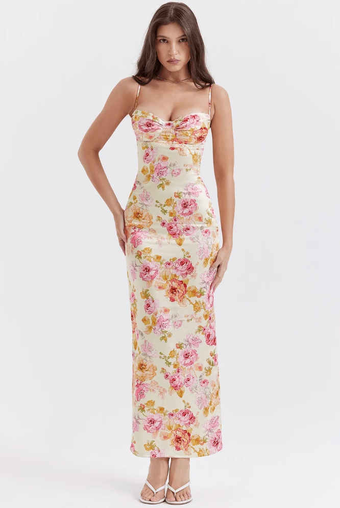 Floral Spaghetti Strap Maxi Dress – Women's Summer Dress