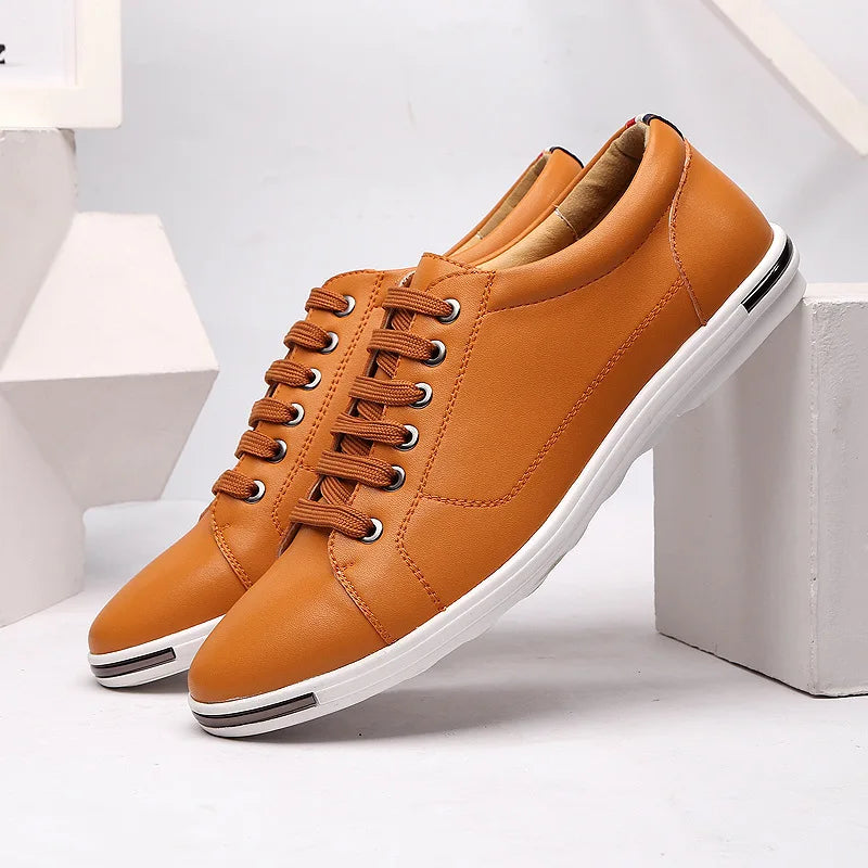 Men's Genuine Leather Low-Top Sneakers
