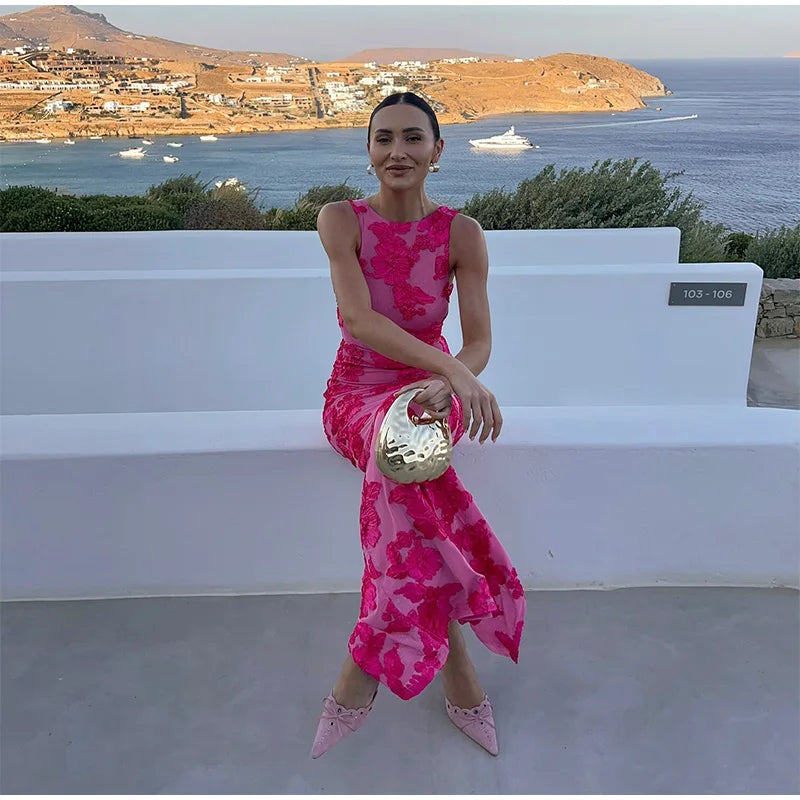 Pink Floral Maxi Dress – Women's Wedding Guest Dress