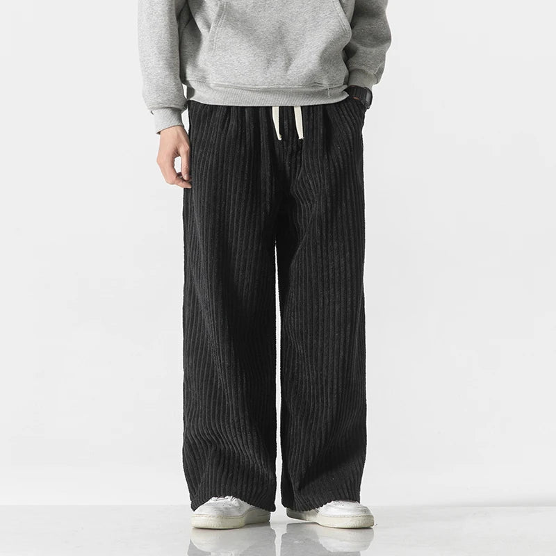 Davino Wide-Leg Corduroy Drawstring Pants