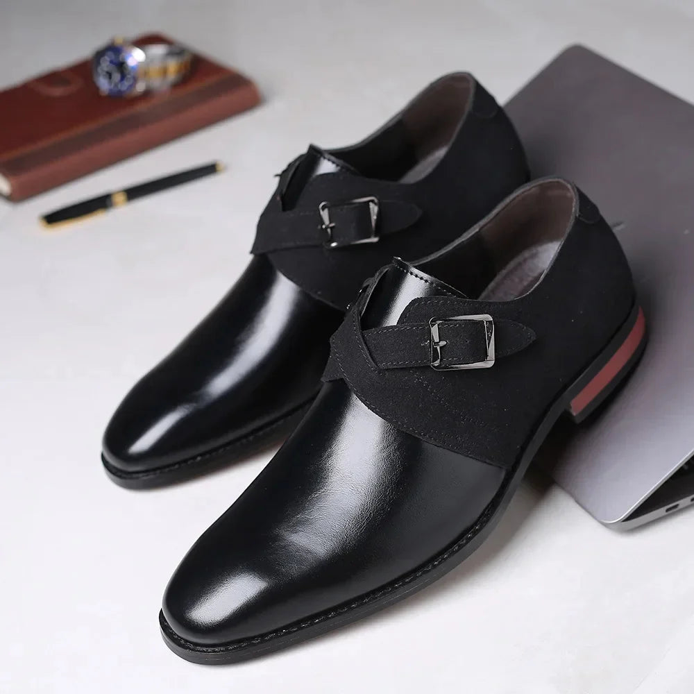 Men's Suede Double Buckle Loafers