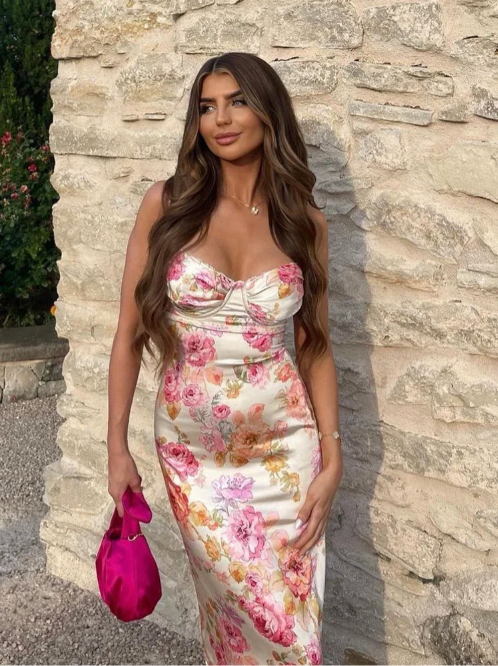 Floral Spaghetti Strap Maxi Dress – Women's Summer Dress