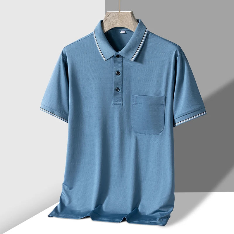 Men's Knit Button-Up Polo Shirt