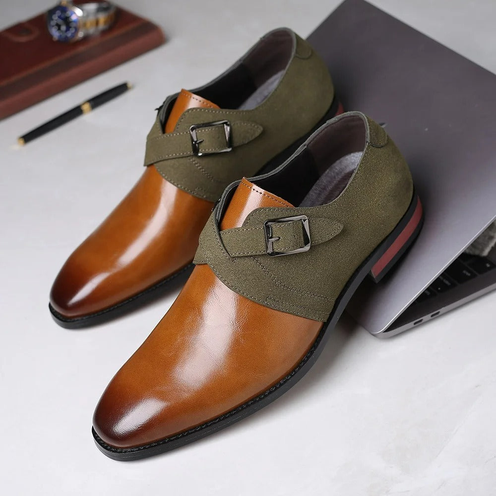 Men's Suede Double Buckle Loafers