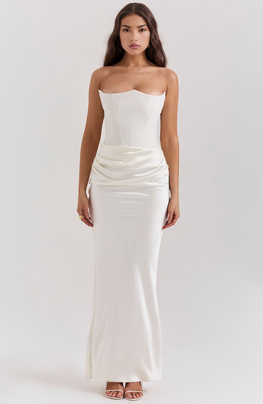 Lace Strapless Maxi Dress – Women's Evening Dress