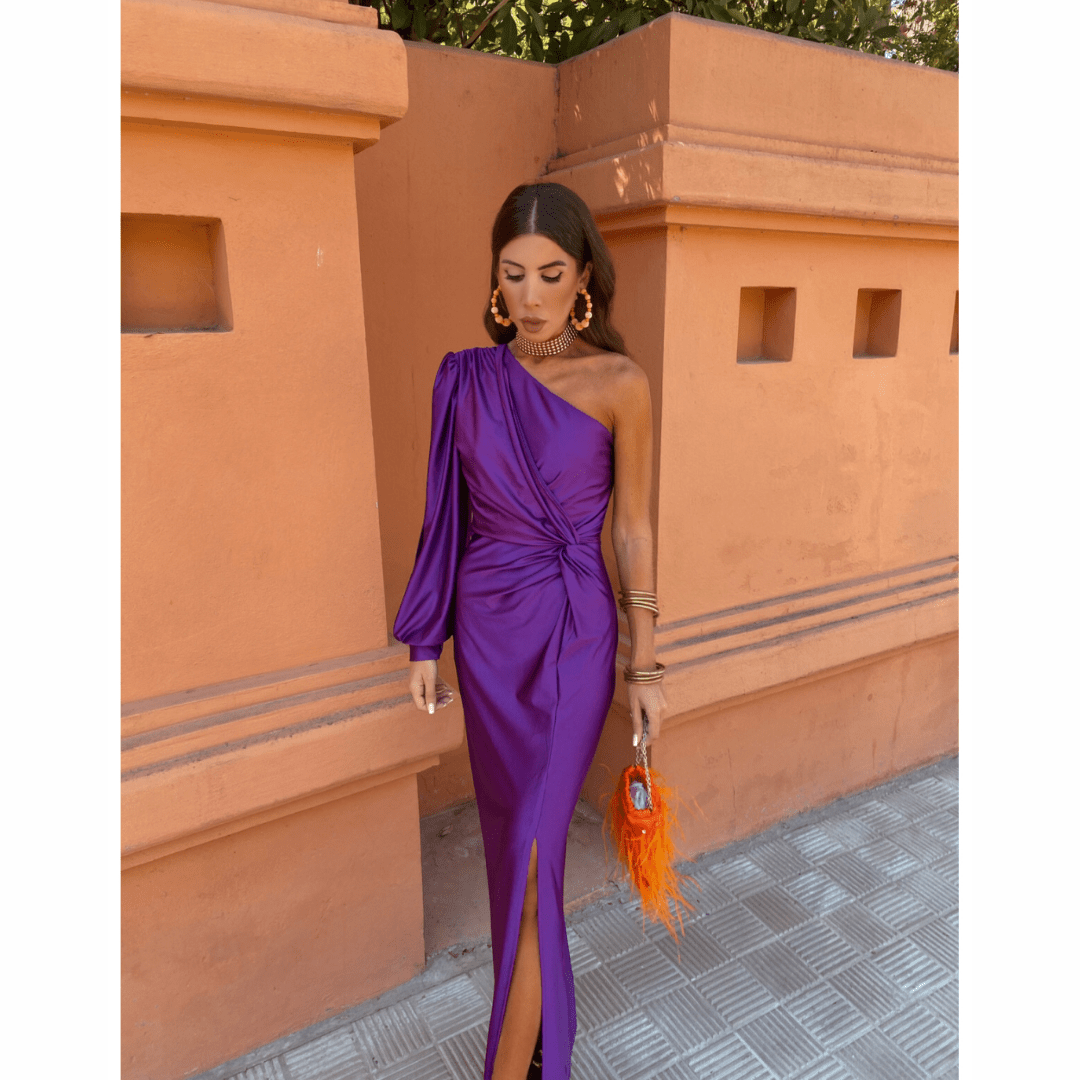 Ruched Midi Dress – Women's Evening Dress
