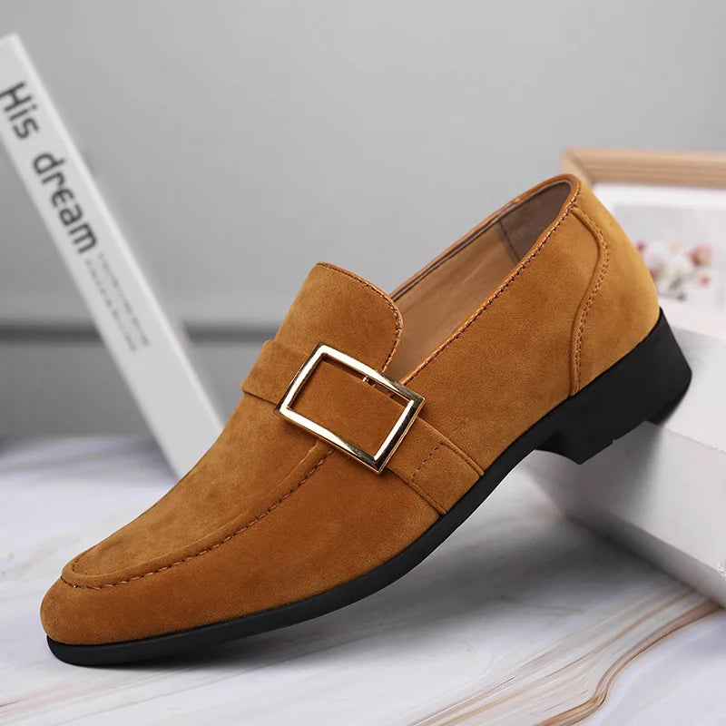 Men's Suede Buckle Loafers
