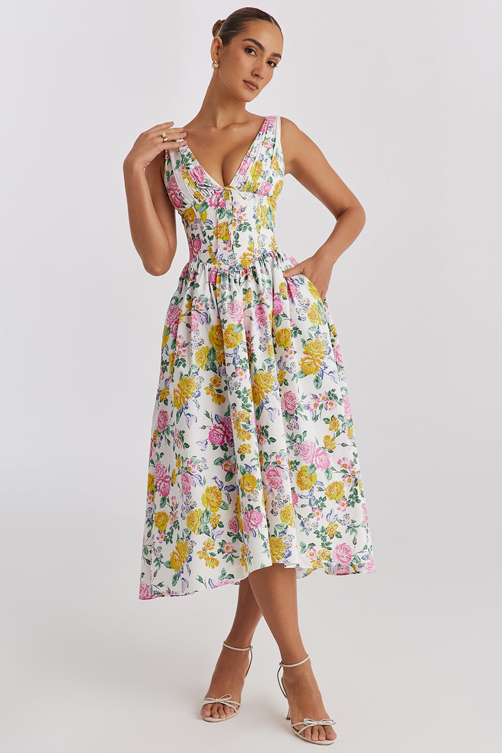Floral Midi Dress – Women's Summer Dress