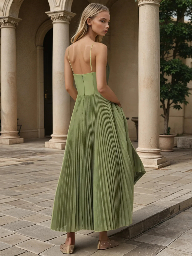 Pleated Maxi Dress – Women's Wedding Guest Dress